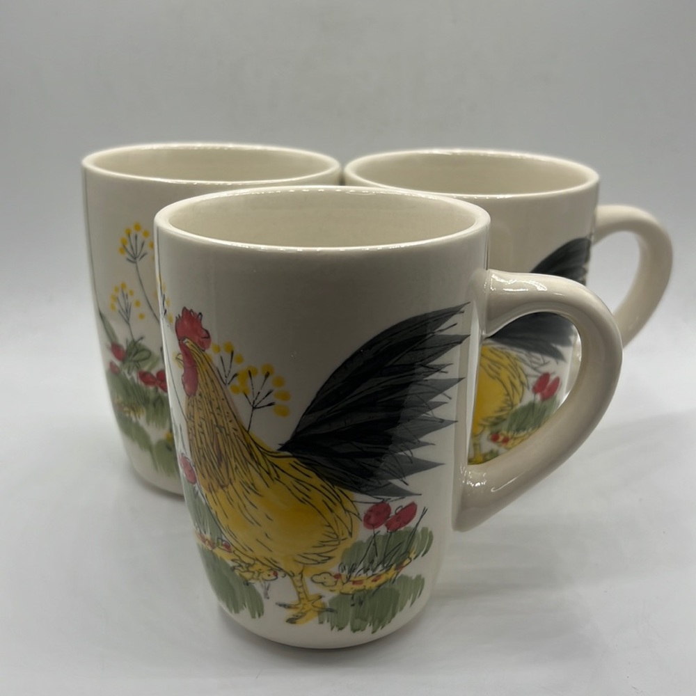 Paula Deen Rooster Mug Set of 3